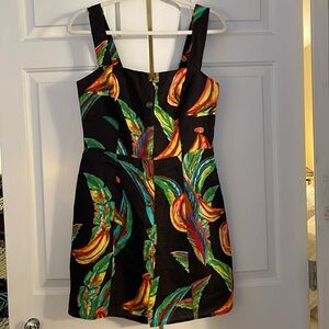 Farm Rio Preta Banana Linen Dress